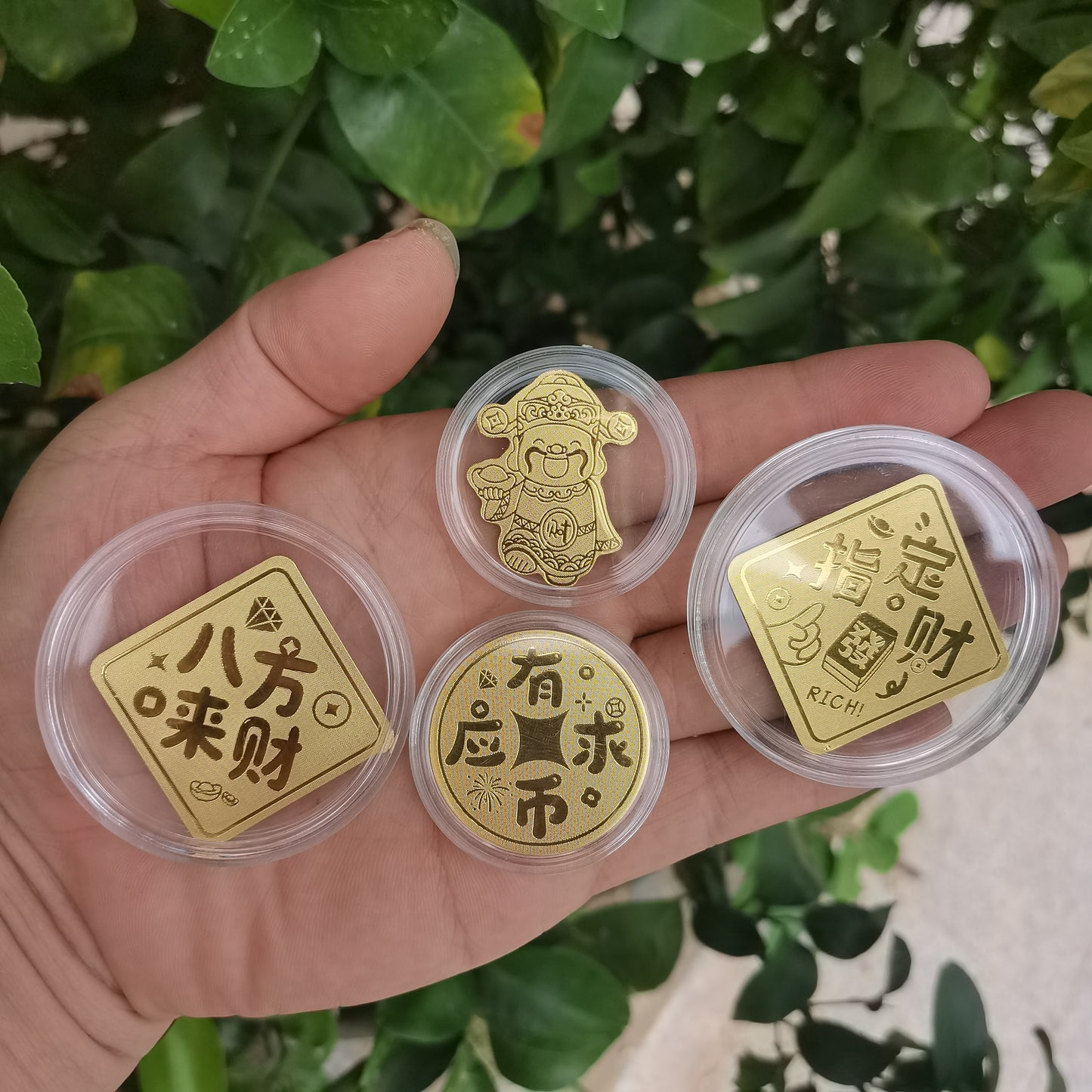 Gold phone stickers for good luck