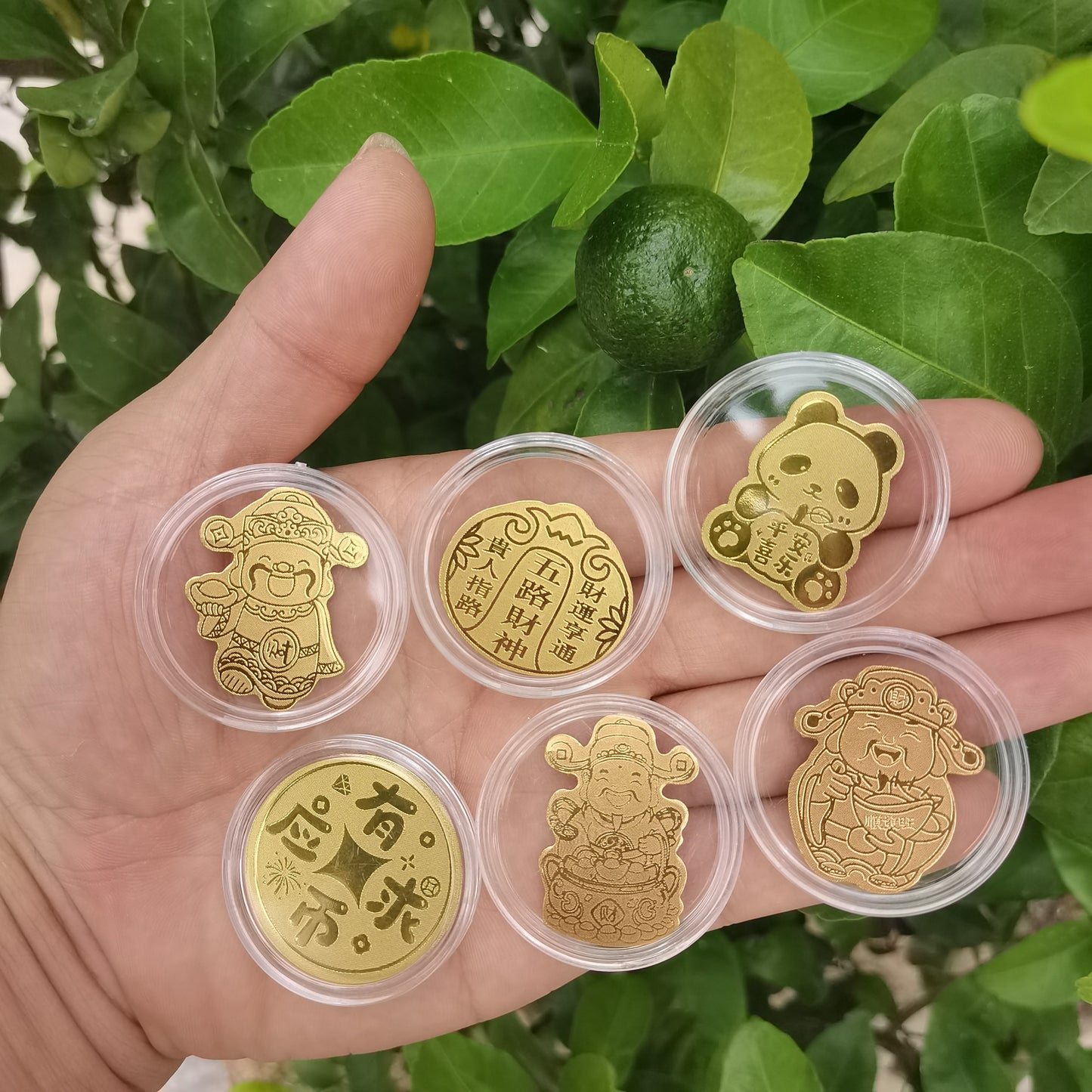 Gold phone stickers for good luck