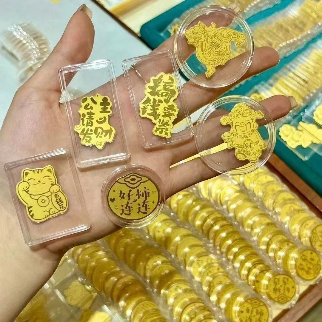 Gold phone sticker for good health
