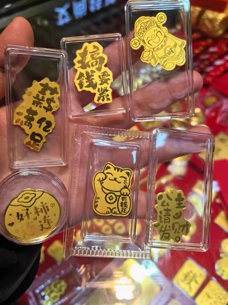 999 Pure Gold Cell Phone Sticker Gold Paper Gold Flakes Princess May You Be Rich