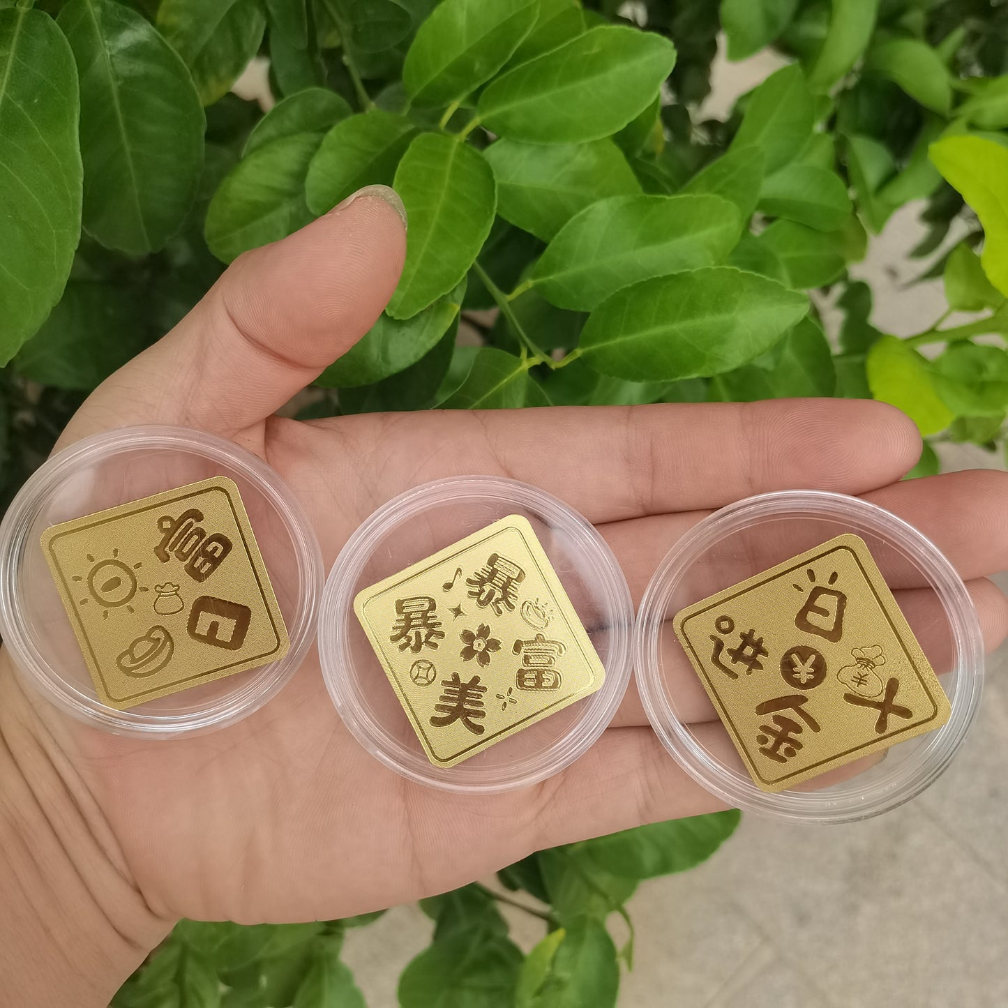 Gold phone stickers for good luck