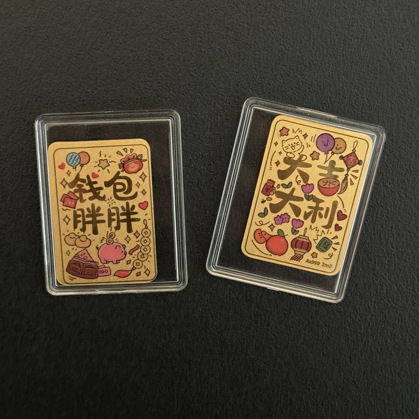 Gold phone sticker colorful wallet fat