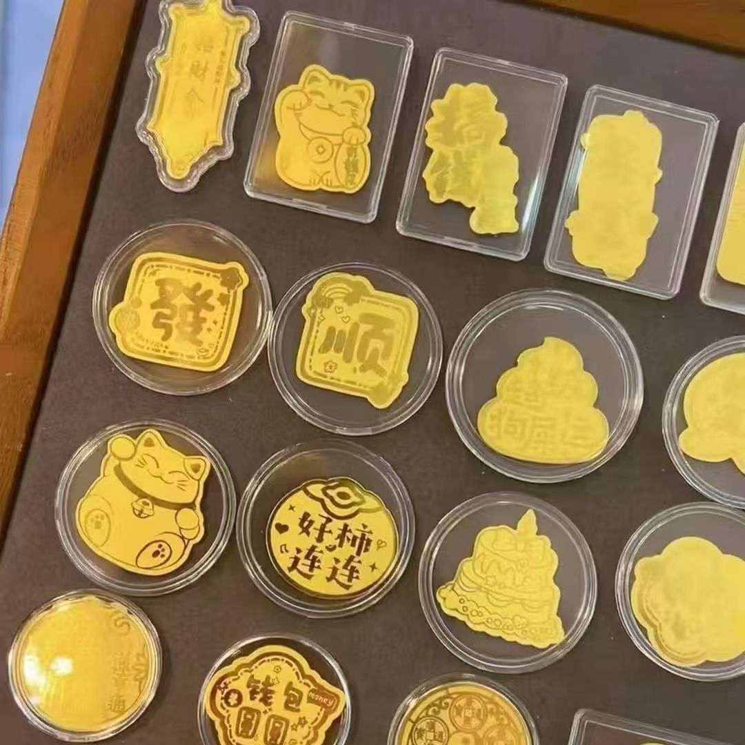 Gold phone sticker for good health