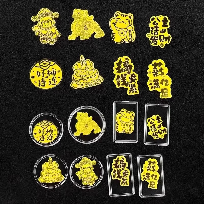 999 Pure Gold Cell Phone Sticker Gold Paper Gold Flakes Princess May You Be Rich
