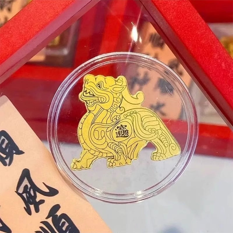 Gold 999 pure gold 2mg mobile phone sticker, a gift of the God of Wealth for getting rich