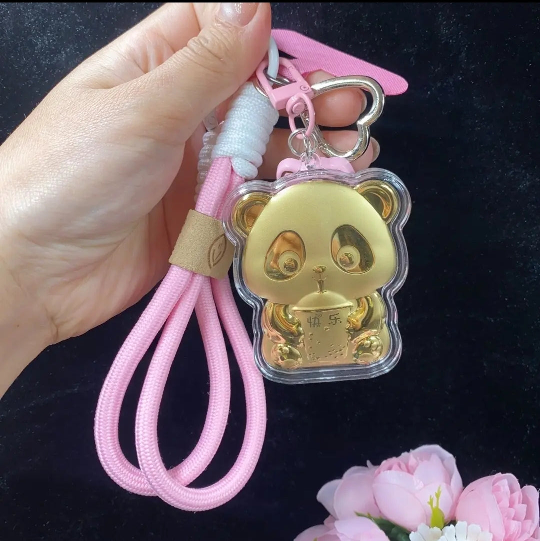Hello Kitty KT pure gold mobile phone bag keychain pendant, a birthday gift for girls, a gift