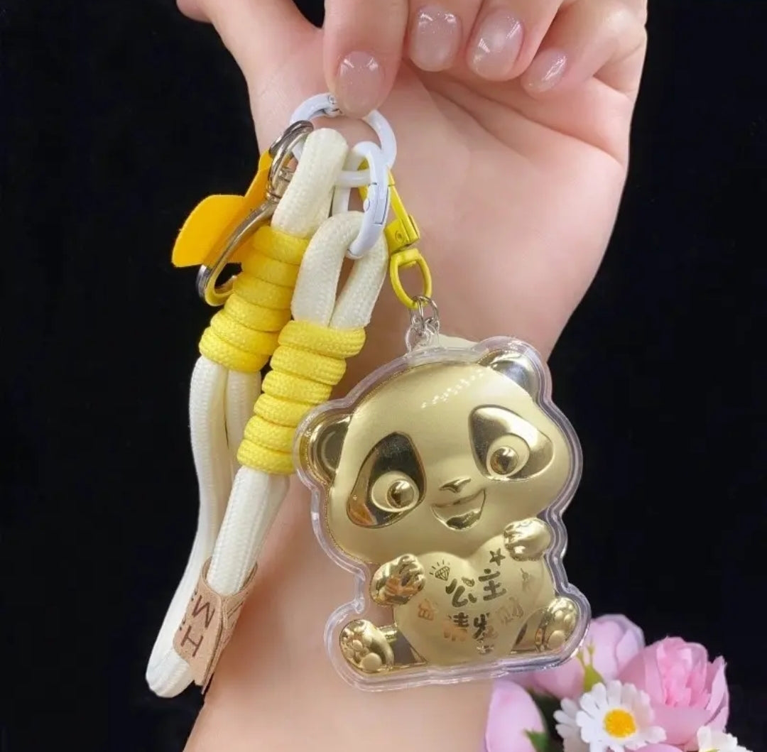 Hello Kitty KT pure gold mobile phone bag keychain pendant, a birthday gift for girls, a gift