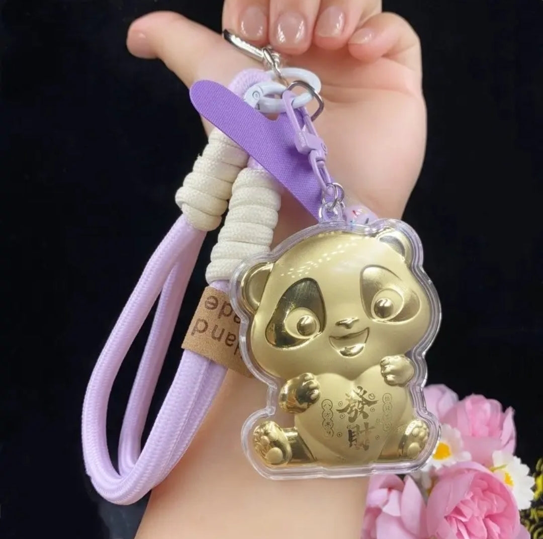 Hello Kitty KT pure gold mobile phone bag keychain pendant, a birthday gift for girls, a gift