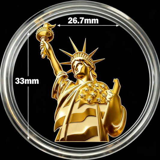Gold phone sticker Statue of Liberty
