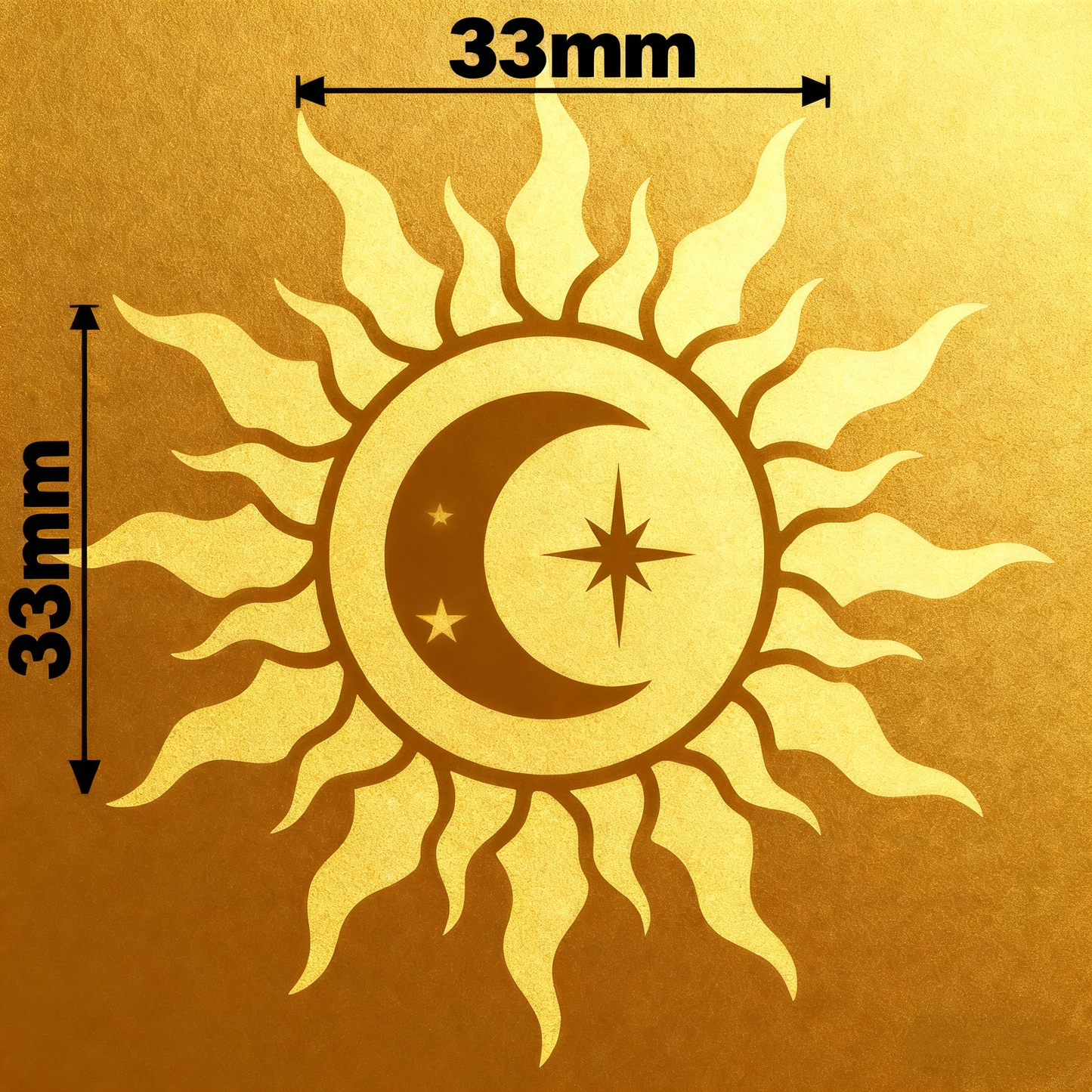 Gold mobile phone sticker with stars, moon and stars