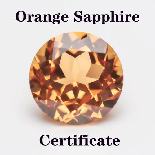 Lab Grown Sapphire Orange Color Round Shape Extremely Shiny Quality DIY Ring Necklace Earrings Main Materials AGL Certificate
