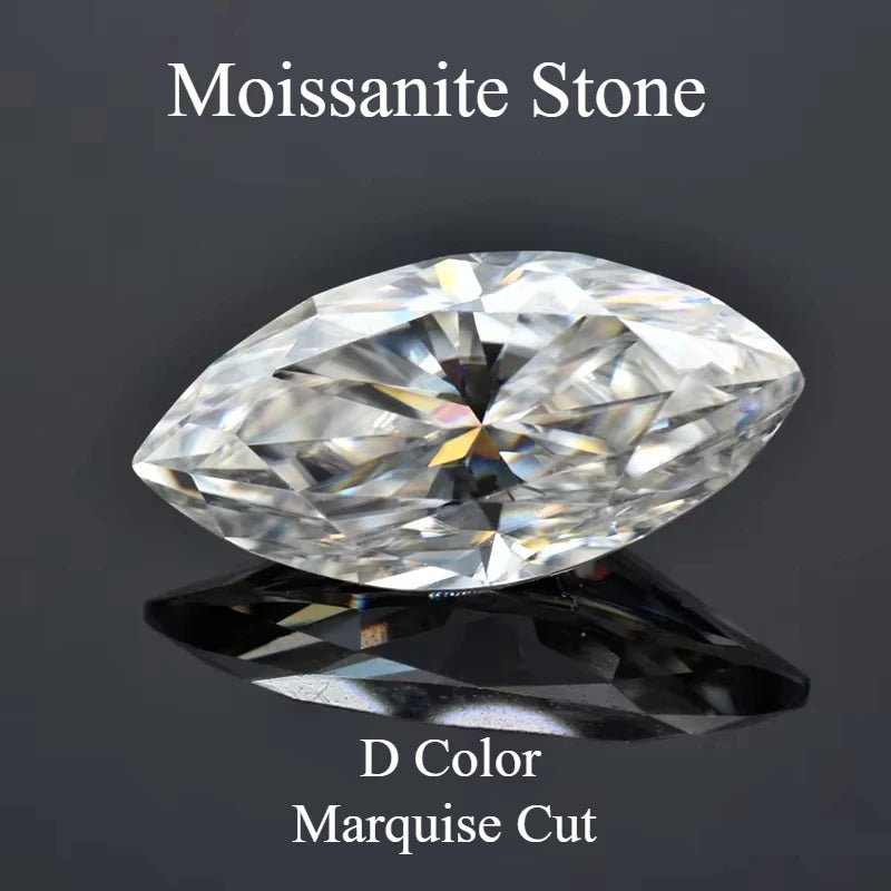 Moissanite Stone D Color Marquise Cut VVS1 GRA Certified Lab Grown Gemstone Passed Diamond Tester Charms Woman Jewelry Making