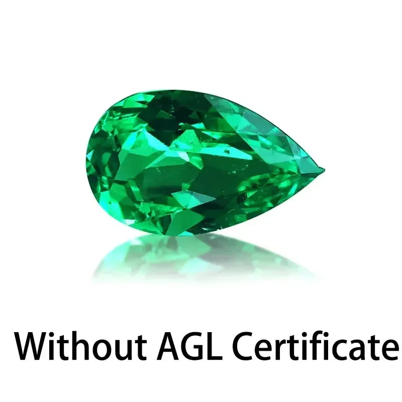 Lab Grown Colombia Emerald Pear Shape Charms Green Gemstone for Diy Fine Jewelry Making Materials Selectable AGL Certificate