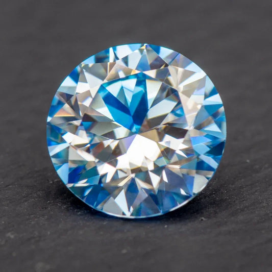 Moissanite Ice Blue Color Round Cut Colored Gemstones Lab Created Loose Stone Used Jewelry Production with GRA Certificate