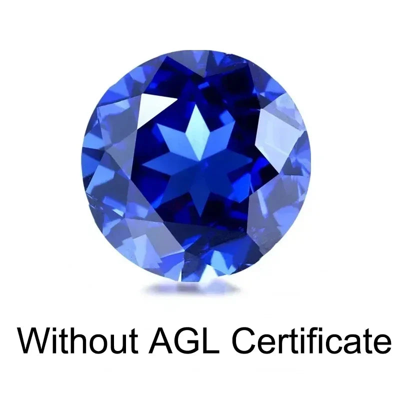 Lab Grown Sapphire Round Shape Royal Blue Color Gemstone for Advanced Jewelry Making Material Selectable AGL Certificate lab grown sapphire lab grown sapphire