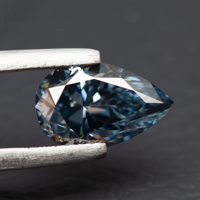 Moissanite Pear Cut Gray Color Lab Diamond Diy Charms Advanced Jewelry Ring Earring Lab Grown Gemstone with GRA Certificate