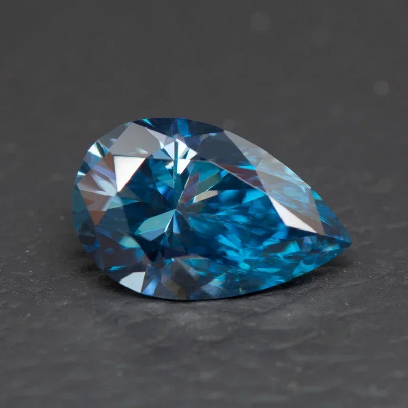 Wholesale Moissanite Stone Pear Cut Sapphire Blue  Diy Charms Jewelry Making Pass Diamond Tester with GRA Certificate Wholesale