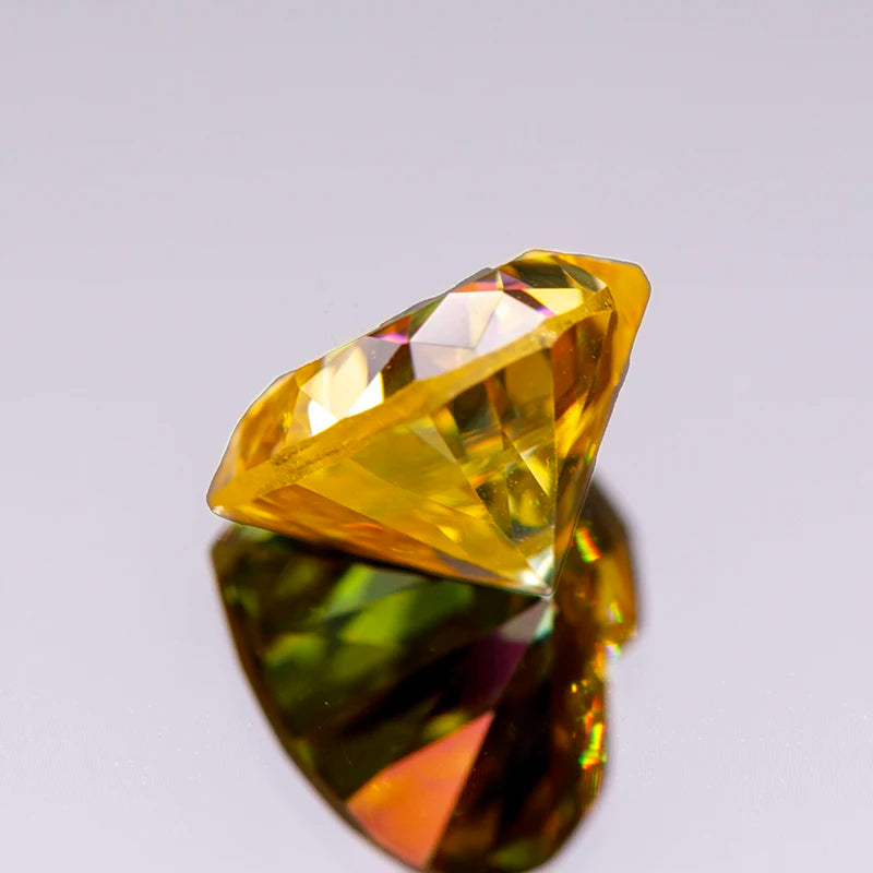 Moissanite Stone Golden Yellow Color Heart Cut Charms for Jewelry Making DIY Ring Necklace Earrings Main Materials Certificate