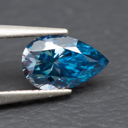 Wholesale Moissanite Stone Pear Cut Sapphire Blue  Diy Charms Jewelry Making Pass Diamond Tester with GRA Certificate Wholesale