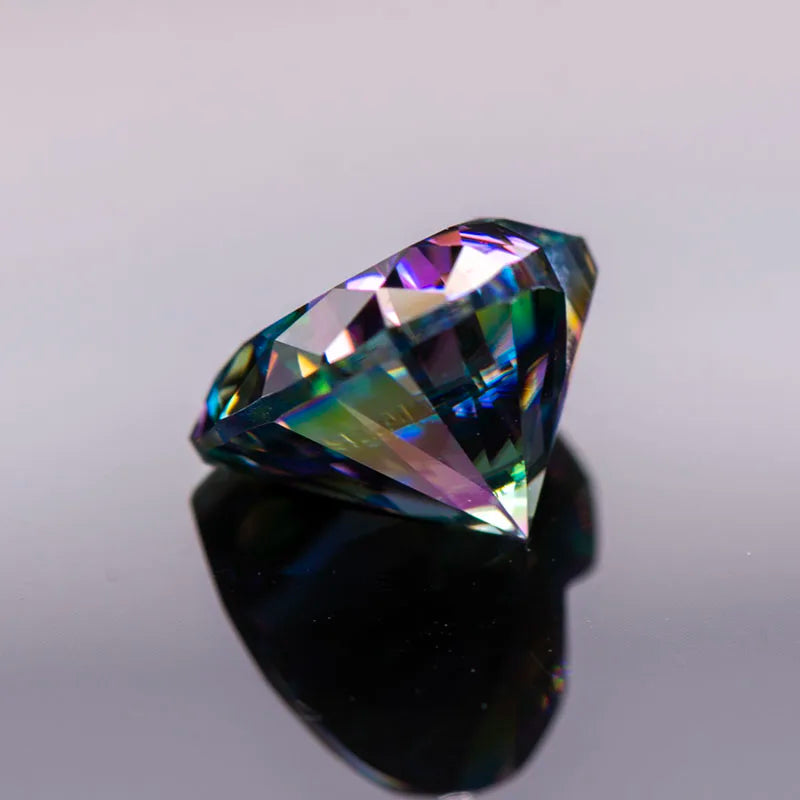 Moissanite Stone Rainbow Green Color Heart Cut Extremely Shiny Quality Advanced Charms Jewelry Rings Earrings Making Certificate