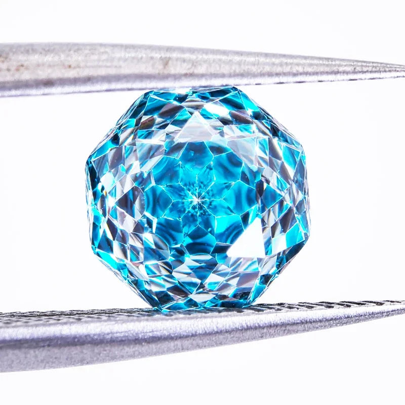 Wholesale Cubic Zirconia Rose Cut Peacock Blue Color DIY Ring Necklace Earrings Main Materials Charms Gemstone Factory Wholesale