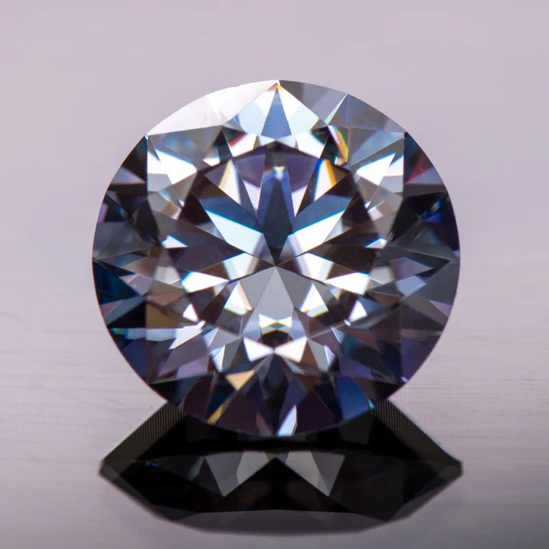 Moissanite Lavender Color Round Cut Loose Stone Gemstone GRA Certified Lab Created Diamond Advanced Jewelry Making Materials