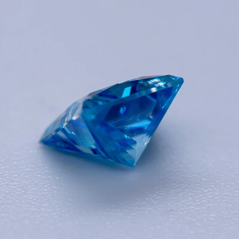 Moissanite Gemstone Princess Cut Ice Blue color Lab Grown Diamond Advanced Jewelry Making Materials with GRA Certificate