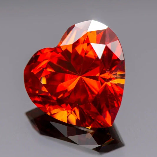 Wholesale Moissanite Stone Heart Cut Garnet Color Extremely Shiny Quality DIY Charms Ring Necklace Earrings Main Materials Certi