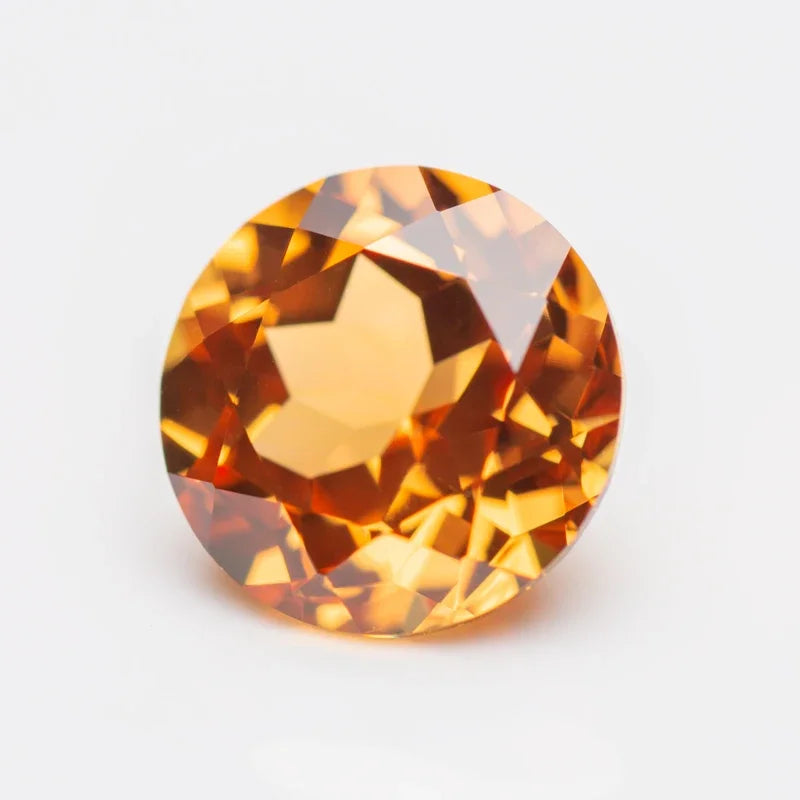 Lab Grown Sapphire Orange Color Round Shape Extremely Shiny Quality DIY Ring Necklace Earrings Main Materials AGL Certificate