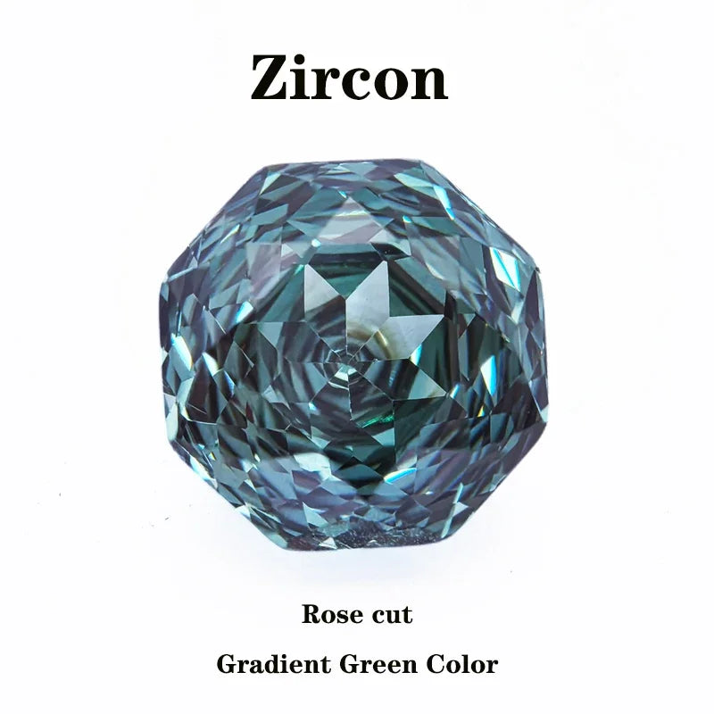Wholesale Cubic Zirconia Rose Cut Gradient Green Color Extremely Shiny Quality DIY Charms Gemstone Bead for Diy Jewelry Making M