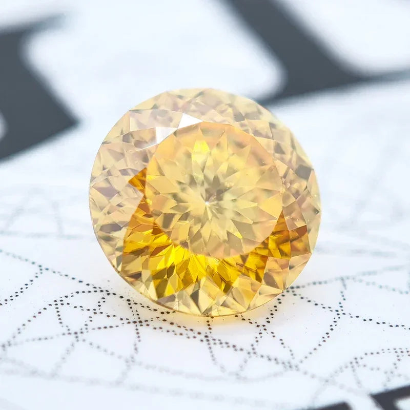 Wholesale Moissanite Stone Golden Yellow Color 100 Faceted Cut DIY Ring Necklace Earrings Main Materials Charms Gemstone Certifi