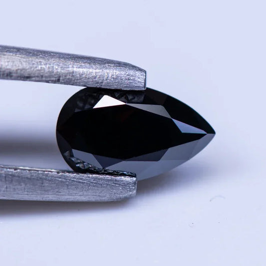 Wholesale Moissanite Stone Pear Cut Black Color 13x18mm Size DIY Charms Ring Necklace Earrings Main Materials with Certificate W