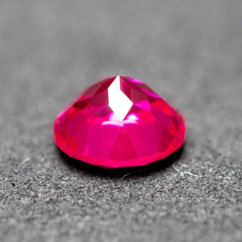 Lab Grown Ruby Round Shaped Rubbellite Color for Charms Jewel Making DIY Ring Necklace Earrings Main Materials Certificate