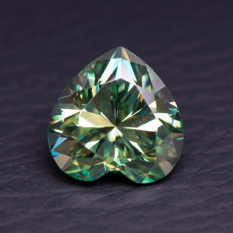 Moissanite Stone Heart Shape Natural Yellow Green Color Diamond for DIY Jewelry Making Materials with Report Charms Gemstone