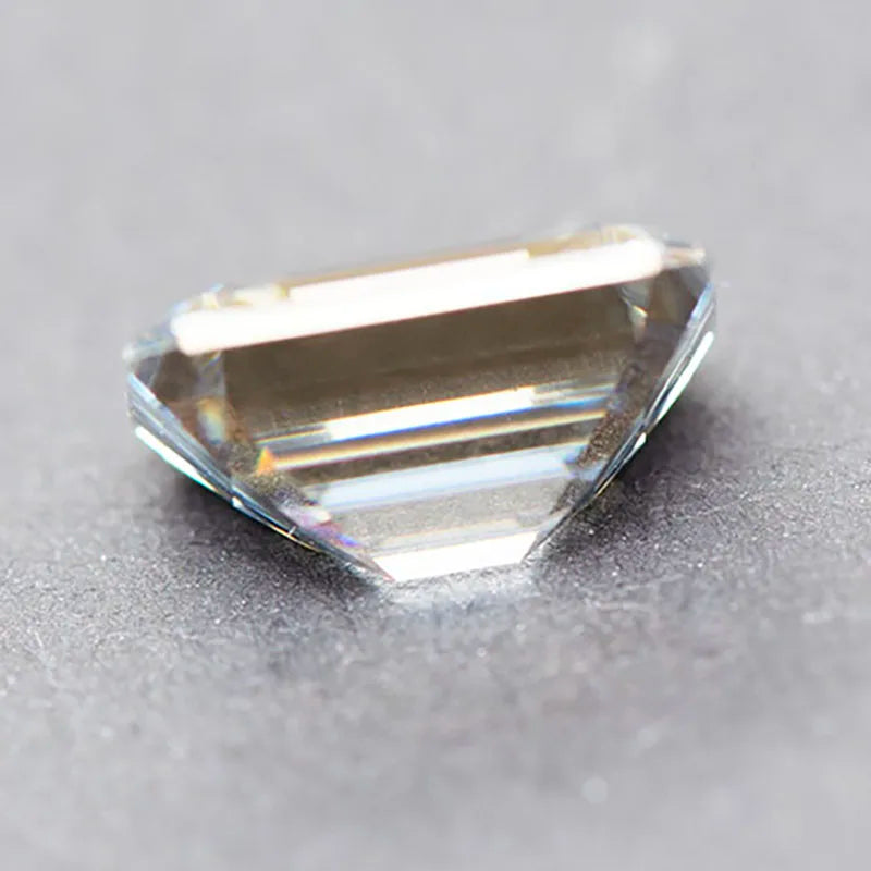 Wholesale Moissanite Emerald Cut Gray Color Gemstone Lab Grown Diamond for Charms Jewelry Making with GRA Certificate