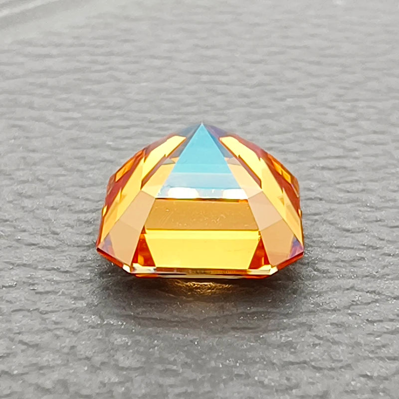 Moissanite Stone Orange Color Asscher Cut Charms for Jewelry Making DIY Ring Necklace Earrings Main Materials Certificate
