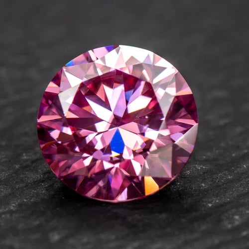 Moissanite Pink Color Round Shape 8 Hearts 8 Arrows Cutting VVS1 Loose Stone Wholesale Jewelry Making with GRA Certificate