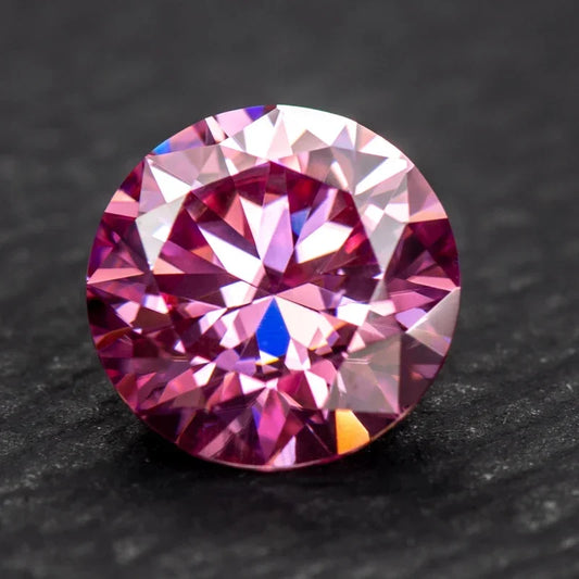 Moissanite Pink Color Round Shape 8 Hearts 8 Arrows Cutting VVS1 Loose Stone Wholesale Jewelry Making with GRA Certificate