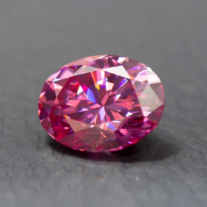 Moissanite Stone Oval Cut Pink Color Lab Created Heat Diamond Gemstone Jewelry Making Materials Comes with GRA Certificate