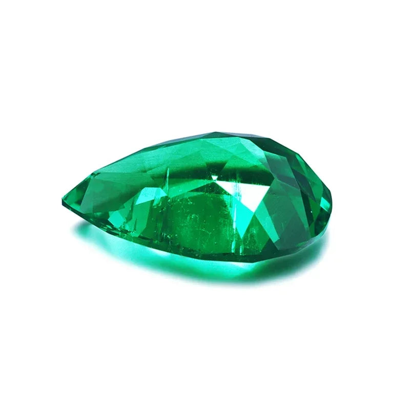 Lab Grown Colombia Emerald Pear Shape Charms Green Gemstone for Diy Fine Jewelry Making Materials Selectable AGL Certificate