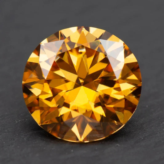 Moissanite Stone Round Cut Champagne Colored Lab Grown Diamond VVS1 Custom Jewelry Making Loose Gemstone with GRA Report