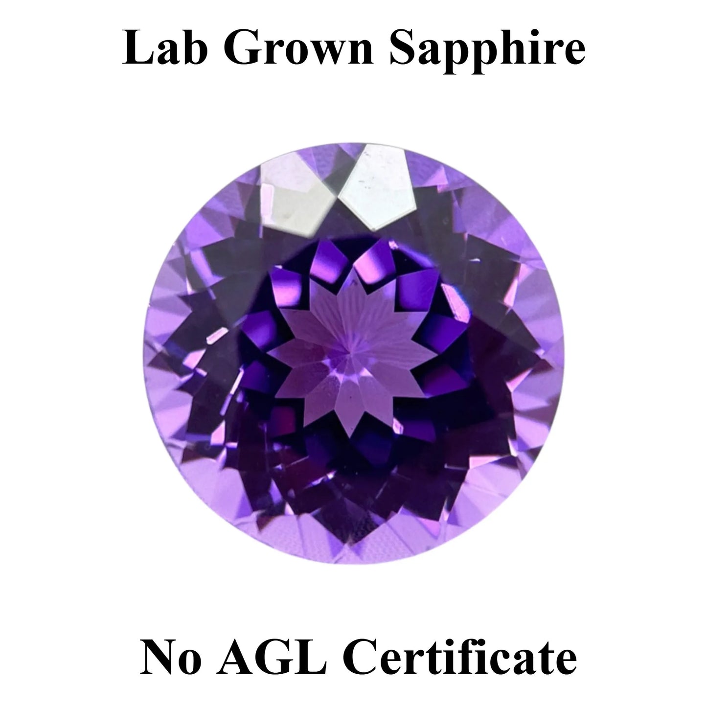 Lab Grown Sapphire Round Shape Purple Blue Color Top Quality Charm Beads for Diy Jewelry Making Rings Selectable AGL Certificate