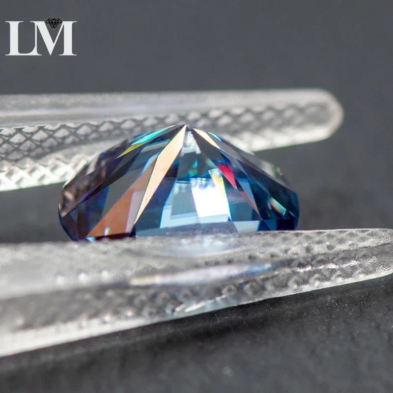 Moissanite Loose Stone Sapphire Blue Oval Cut Synthetic Lab Grown Diamond Gemstone Jewelry Making Materials with GRA Certificate