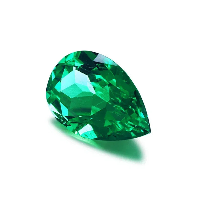 Lab Grown Colombia Emerald Pear Shape Charms Green Gemstone for Diy Fine Jewelry Making Materials Selectable AGL Certificate