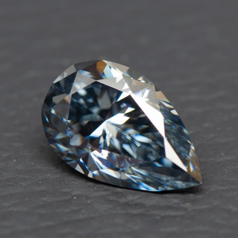 Moissanite Pear Cut Gray Color Lab Diamond Diy Charms Advanced Jewelry Ring Earring Lab Grown Gemstone with GRA Certificate