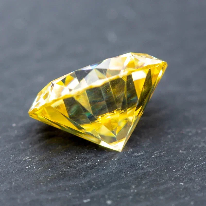 Moissanite Vivi Yellow Colored Round Cut VVS1 Pass Diamond Tester loose stone Jewelry Making Comes with GRA Certificate