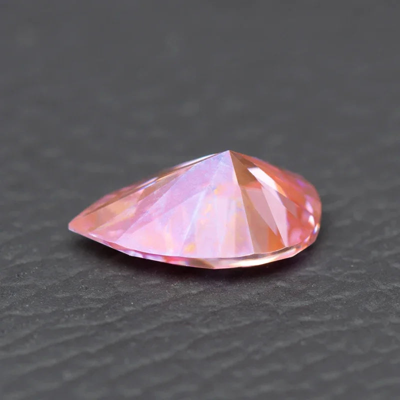 Moissanite Pear Cut Sakura Pink Colored Diy Charms Jewelry Making Materials Pass Diamond Tester with GRA Certificate
