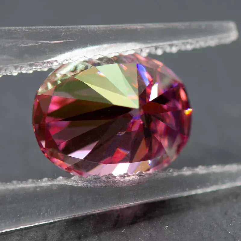 Moissanite Colored Stone Pink Color Oval Cut with GRA Report Lab Grown Gemstone for diy Jewelry Making Materials