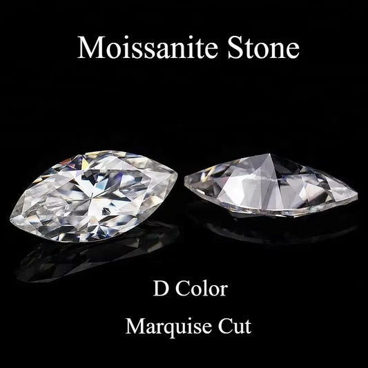 Moissanite Stone D Color Marquise Cut VVS1 GRA Certified Lab Grown Gemstone Passed Diamond Tester Charms Woman Jewelry Making