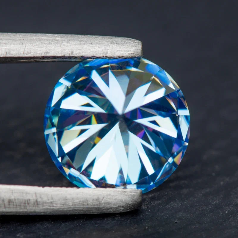 Moissanite Ice Blue Color Round Cut Colored Gemstones Lab Created Loose Stone Used Jewelry Production with GRA Certificate